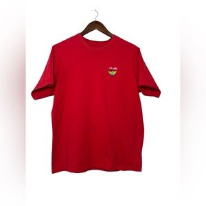 Teddy Fresh Red Mom Rainbow Heart Tee T-Shirt Sz Small Short Sleeve Embroidered